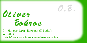 oliver bokros business card